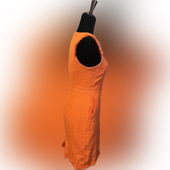 J. Crew Neon Persimmon Sheath Tweed Dress size 6 - Picture 4 of 14